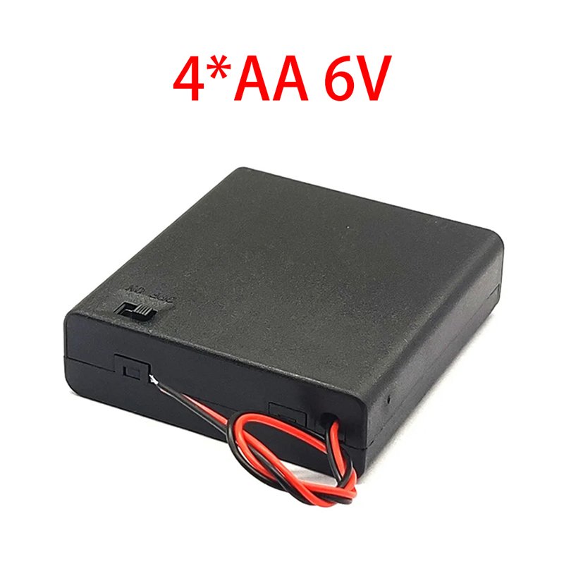 4-Slot DIY Series Connection AA Battery Case Holder and Storage Box with Switch for Lighting Accessories