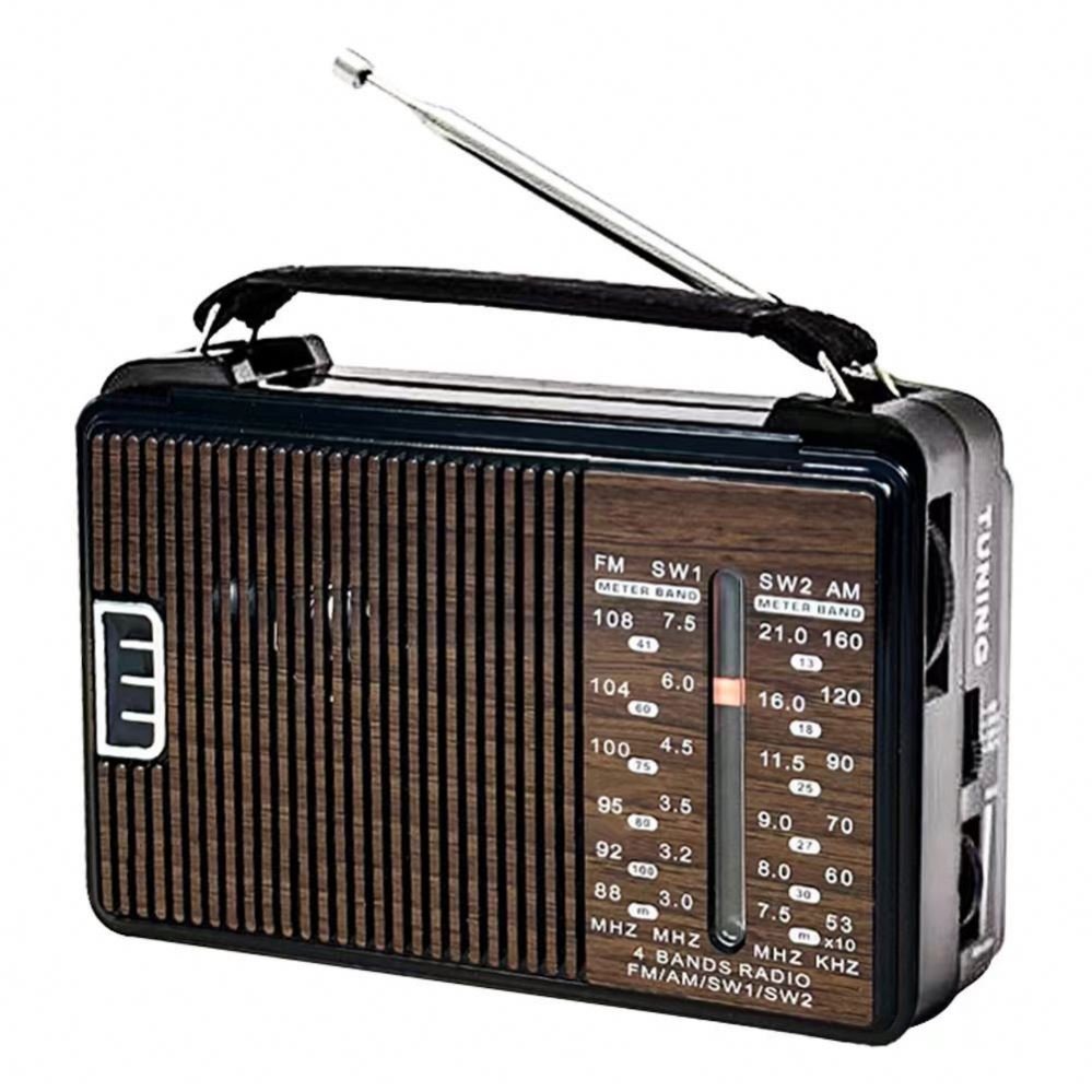 Foreign Trade Export Model Am/Fm/Sw Pluggable Radio Muitiband With Usb Solar Charging Retro