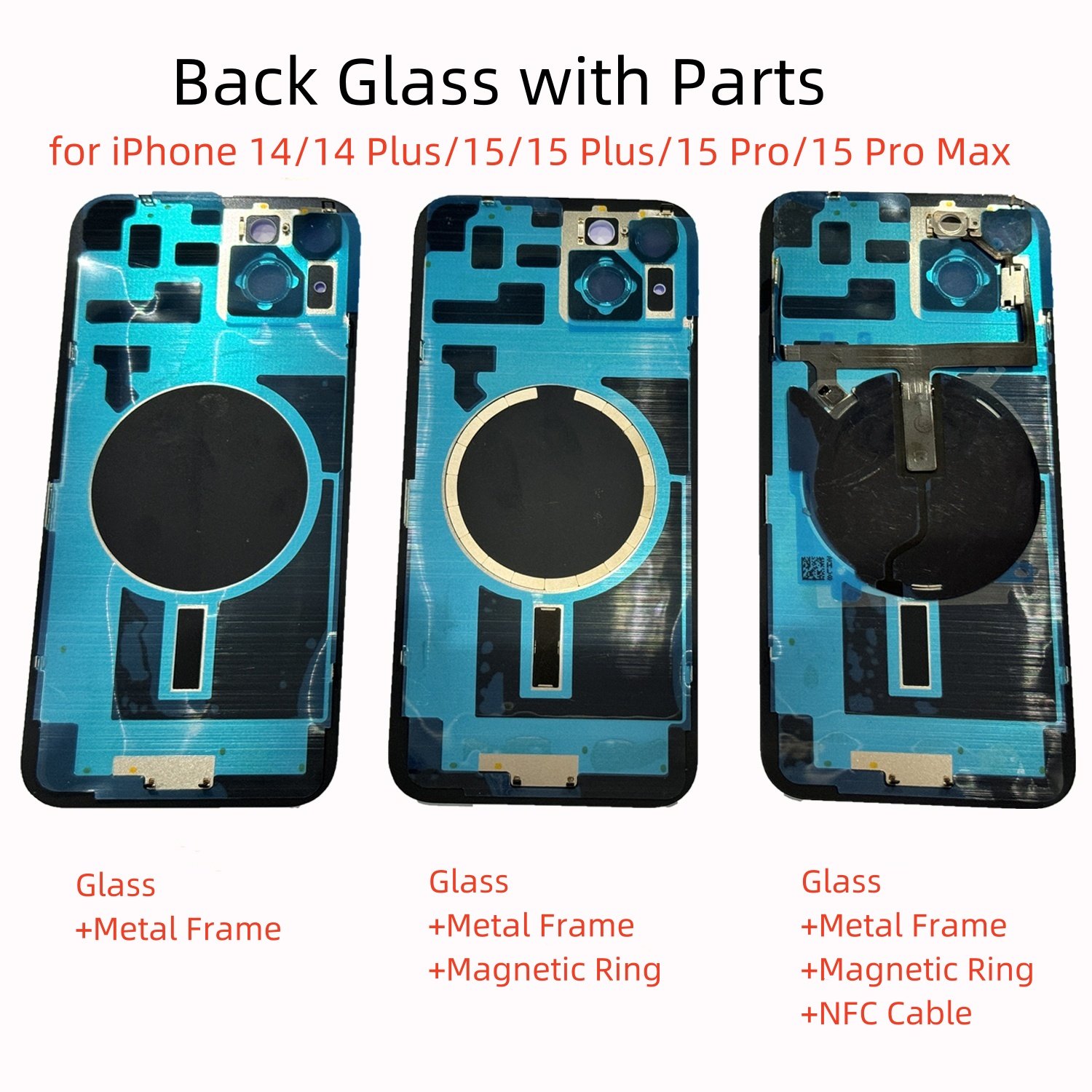 OEM Quality for iPhone 11 12 13 14 15 16 Series Mini Plus Pro Max Big Hole Original Back Glass Cover Housing with Logo