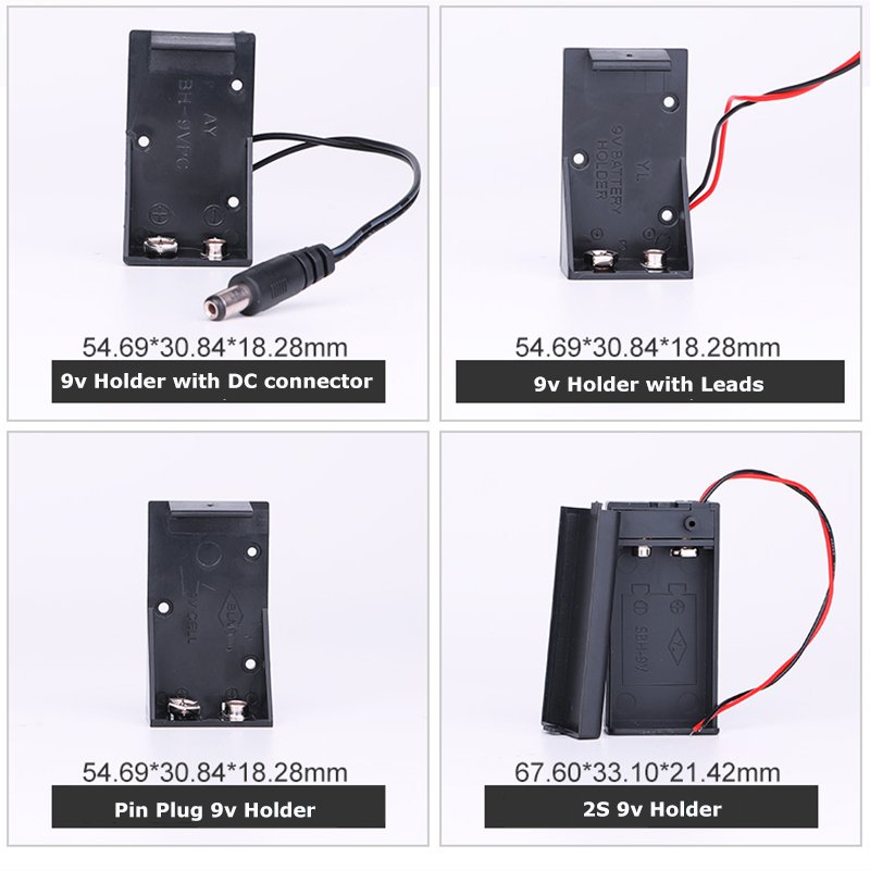 Doublepow Wholesale Bulk DIY 9V ABS Battery Holder with On/Off Switch and Wires Leads Comprehensive Battery Accessories