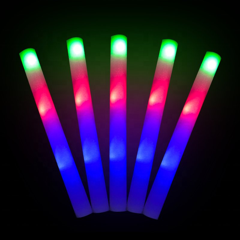 Flashing White Light Up Glow Led Logo Concert Luminous Wedding Multi Color Custom Foam Sticks for Party