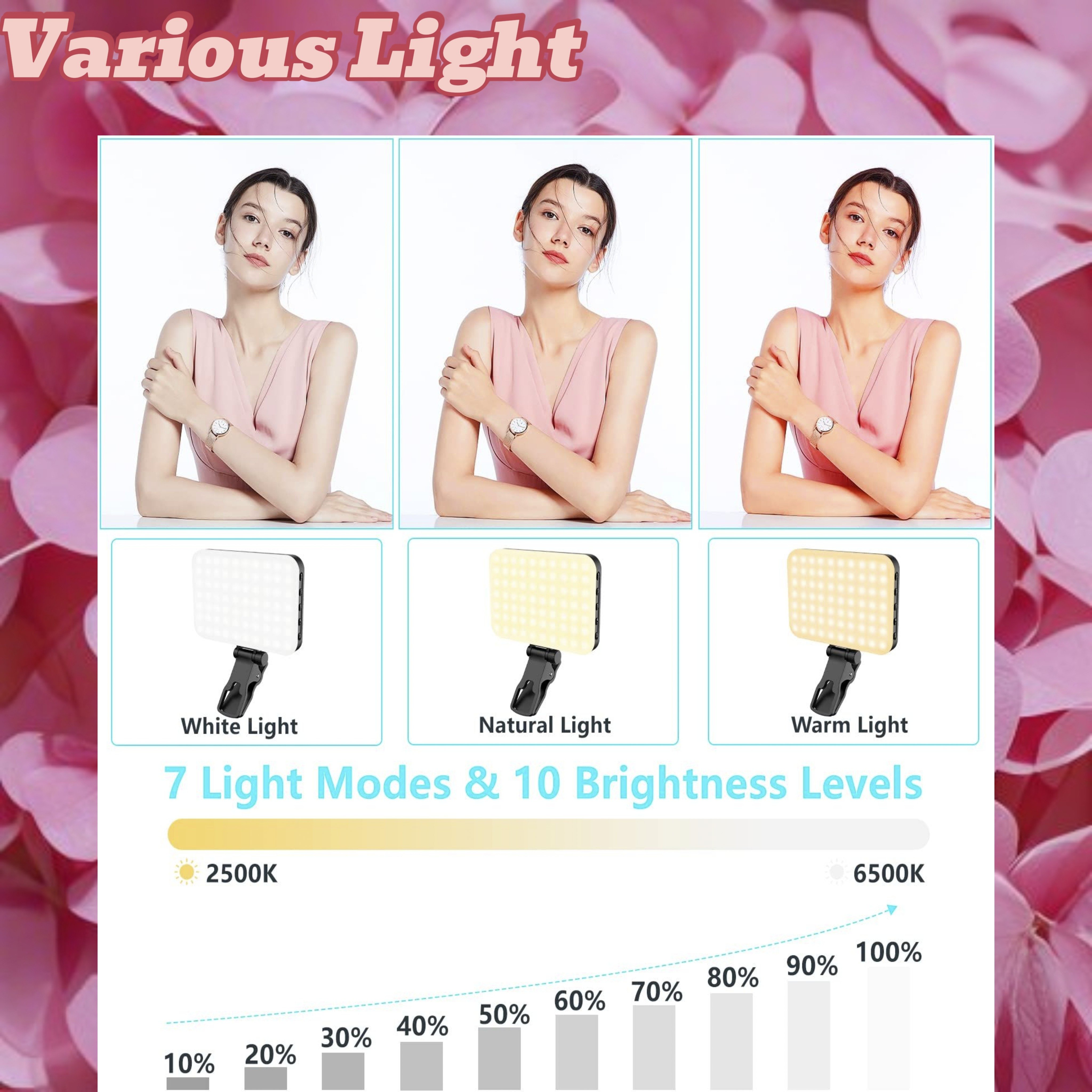 Portable Selfie Fill Light Vlog Video Shooting Phone Ring Light Led Mini Ring Light for Phone iPad Tablet Mobile Accessories