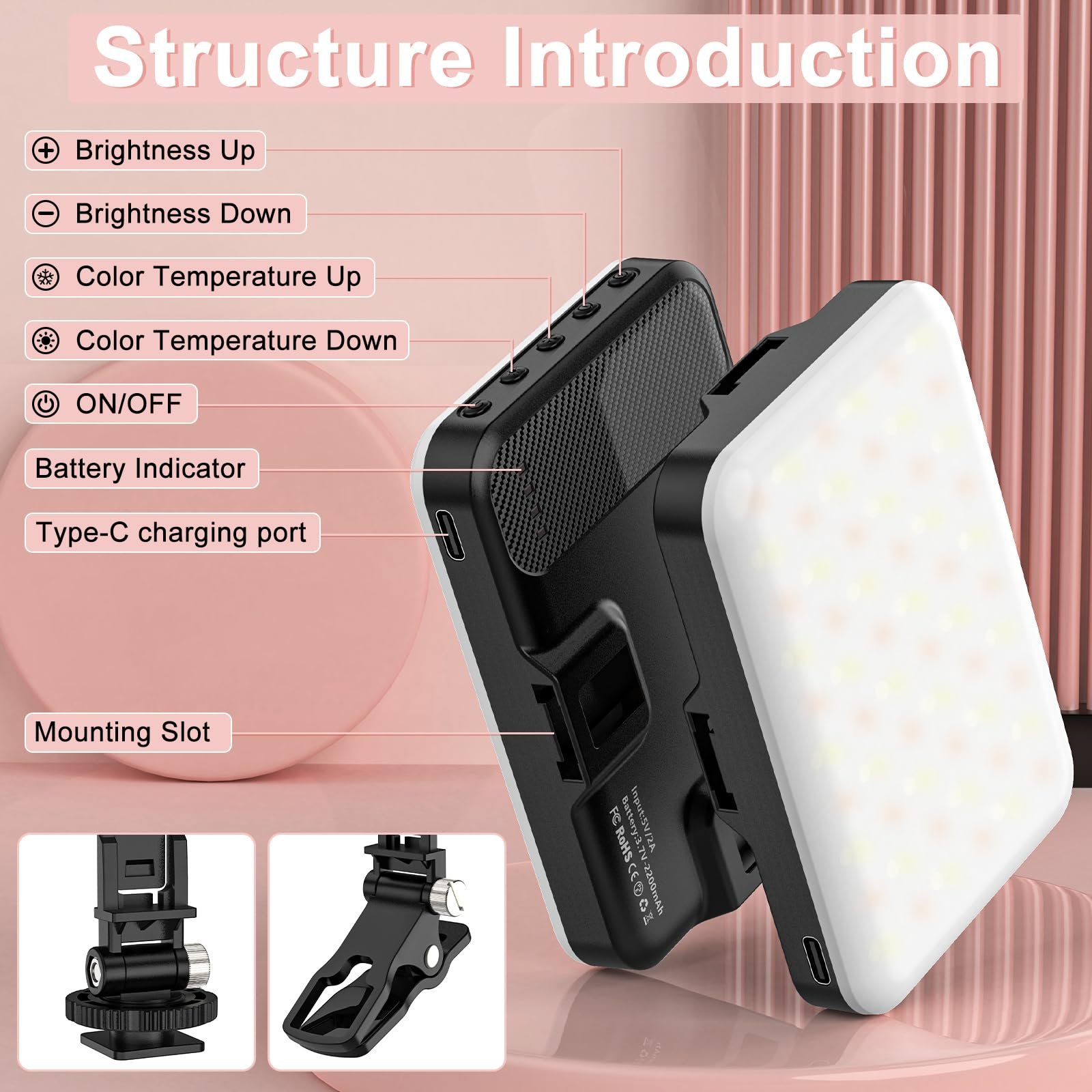 Portable Selfie Fill Light Vlog Video Shooting Phone Ring Light Led Mini Ring Light for Phone iPad Tablet Mobile Accessories