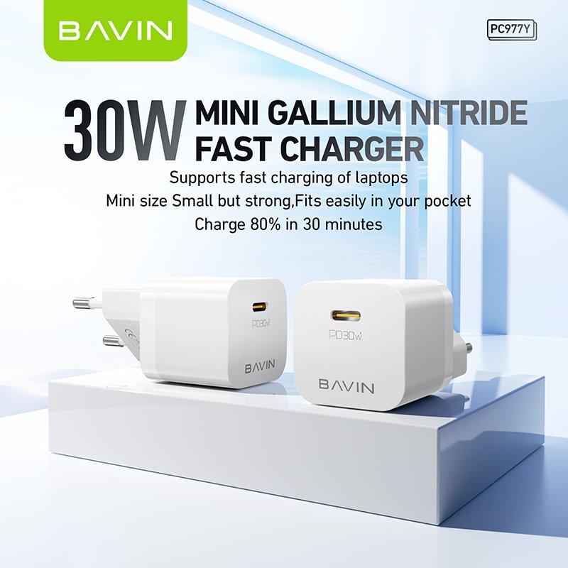 BAVIN mobile charger factory PC977Y PD30w plug eu us android usb c fast charging wall mobile phone chargers