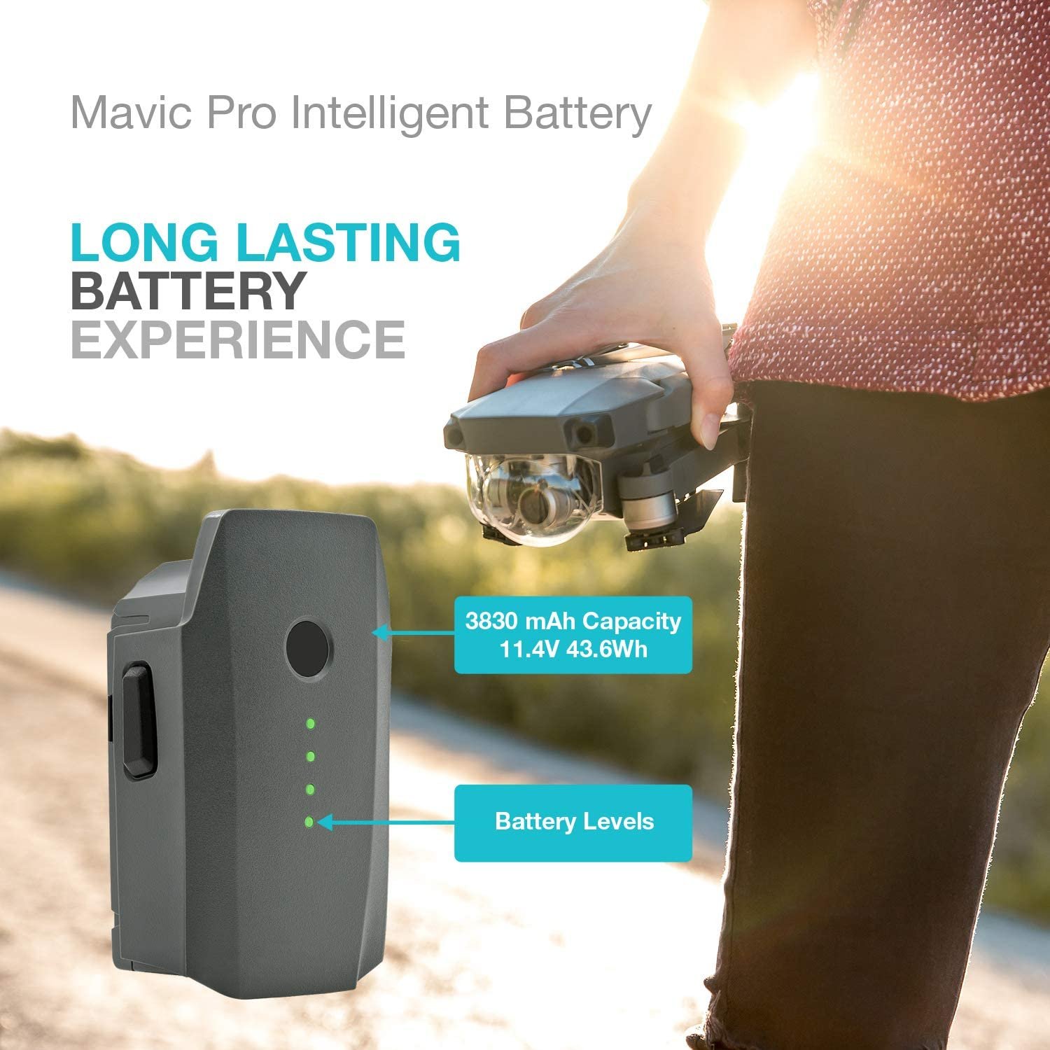 Mavic Pro Battery 3830mAh Battery Replacement for 11.4V DJI Mavic Pro,DJI Mavic Pro Platinum,DJI Mavic Pro