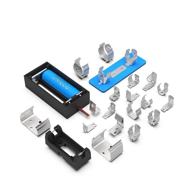 Manufacturer Stamping Parts Battery Clip Nickel-Plated Hardware Socket Lithium Battery Holder Battery Shrapnel For Flashlight