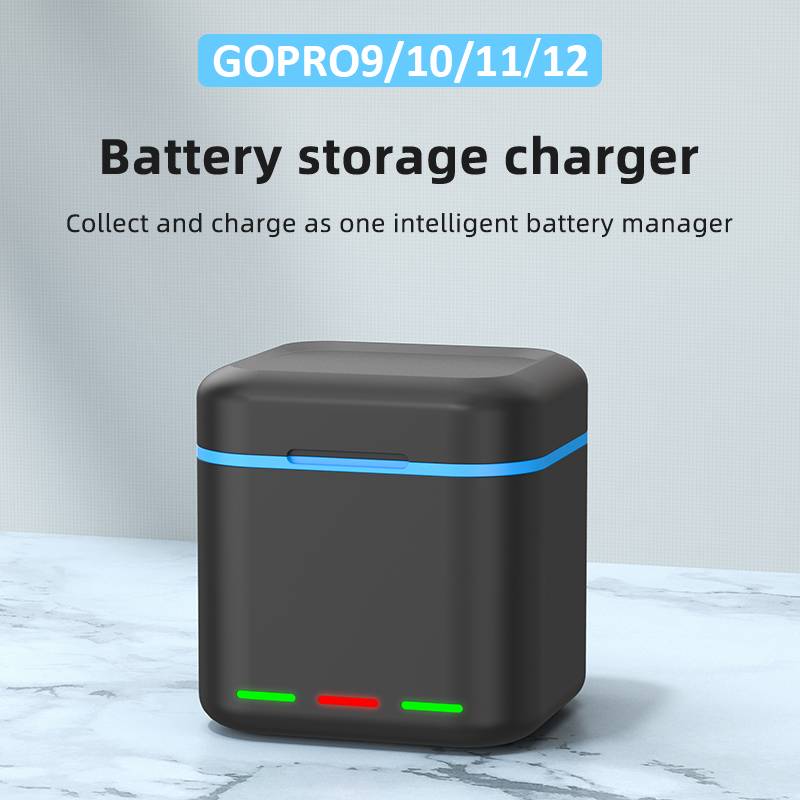 Type c Dual Slot For GoPro Hero12 11 9 10 8 7 Black Camera Battery and Charger Box For Go Pro Hero12 Hero11 Battery Charger