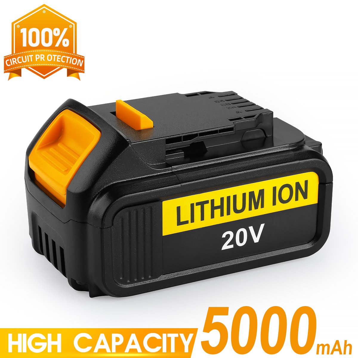 Ship from USA/EU/CA 6.0Ah Li-ion 18V/20V max Tool Battery DCB200 Cordless Drill DCB201 DCB204 DCB205 for Dewalt Battery Case