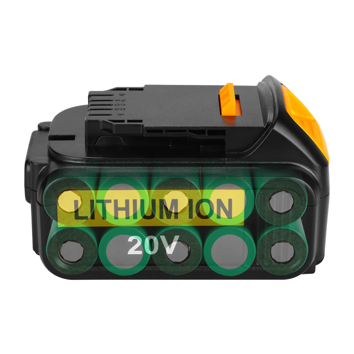 Ship from USA/EU/CA 6.0Ah Li-ion 18V/20V max Tool Battery DCB200 Cordless Drill DCB201 DCB204 DCB205 for Dewalt Battery Case