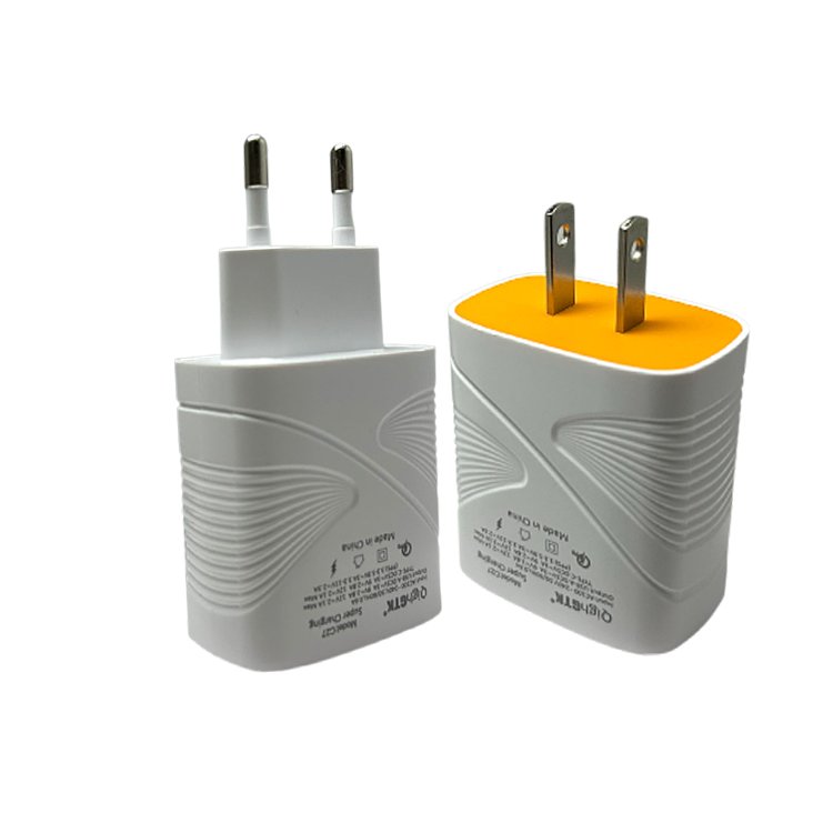25W Charger Dual Port Wall Charger US EU Compatible Type-C USB-A Fast Charging Portable Phone Charger Mobile Phones Travel