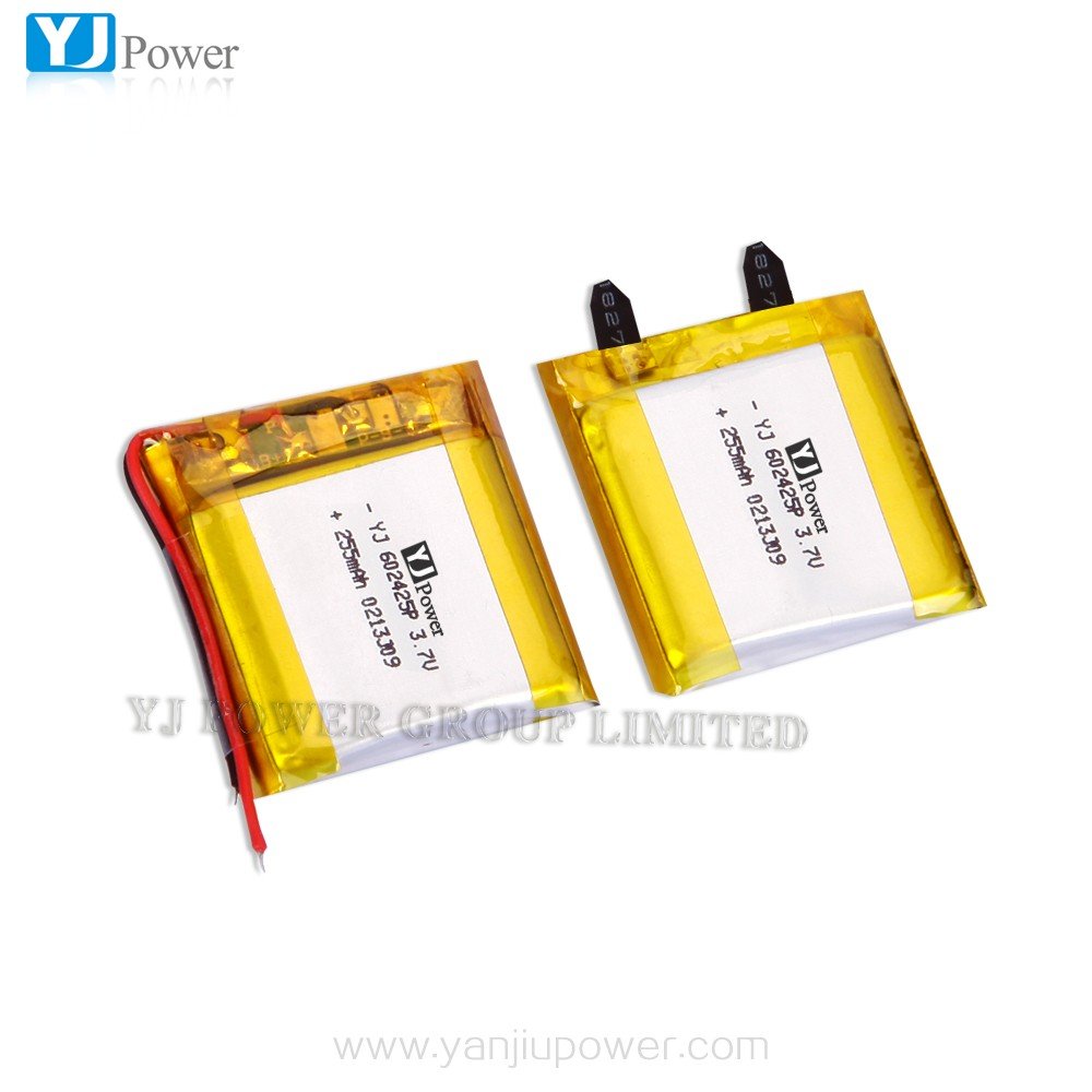 KC/CQC/CE/UL YJ 602425 lithium ion battery with 300mAh 3.7v for smart watch