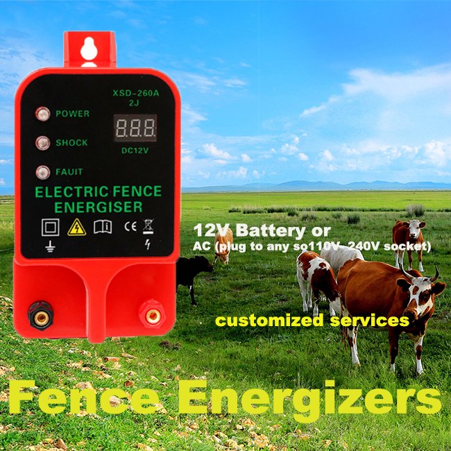 Livestock High Voltage Pulse Controller Voltage Display 10KM High-decibel Alarm Waterproof Electric Fence Energizer LCD