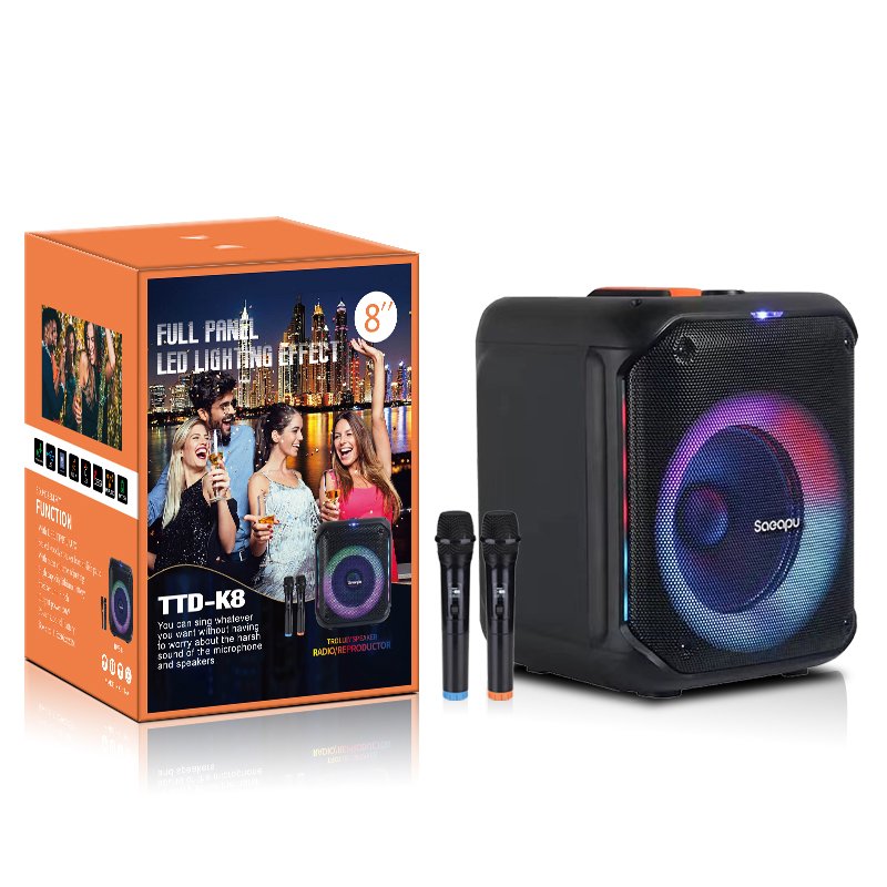 Partybox Portable Outdoor Speaker Karoke Speaker Plastic Active Loud Speaker Music Player Audio System Party 8 Inch