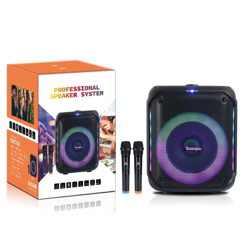 Partybox Portable Outdoor Speaker Karoke Speaker Plastic Active Loud Speaker Music Player Audio System Party 8 Inch