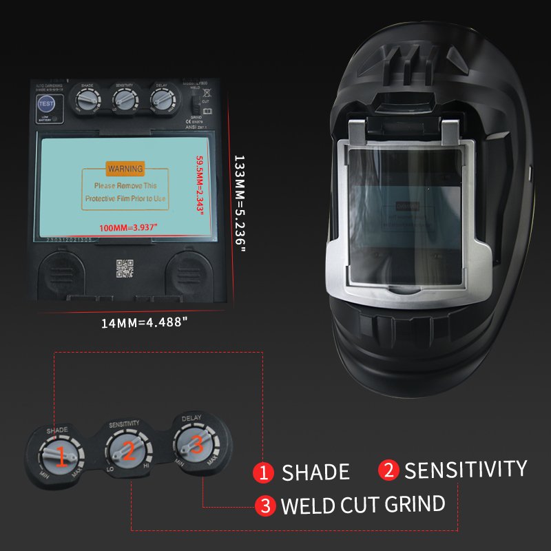 Large Window Welding Mask Protective Mask For Welders Full Face Protection Clamshell Type Welding Cap