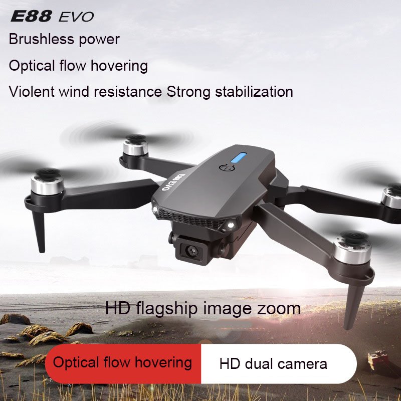 E88 EVO Drone Brushless UAV upgraded version 4k aerial photography Hd Dual Camera Fpv Long Range Rc Quadcopter Mini Drones