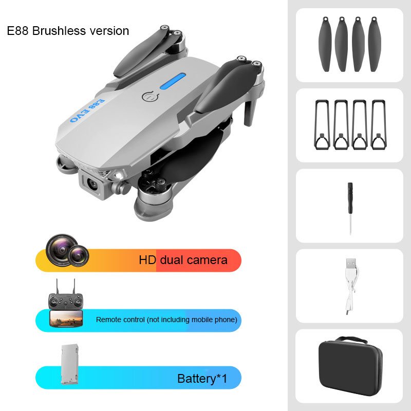 E88 EVO Drone Brushless UAV upgraded version 4k aerial photography Hd Dual Camera Fpv Long Range Rc Quadcopter Mini Drones