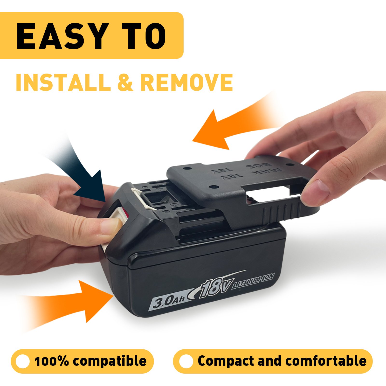 10pcs 18V battery holder battery mount Compatible with Makita/Bosch/Milwaukee/Dewalt 18V Li-Ion Battery Power Tool accessories