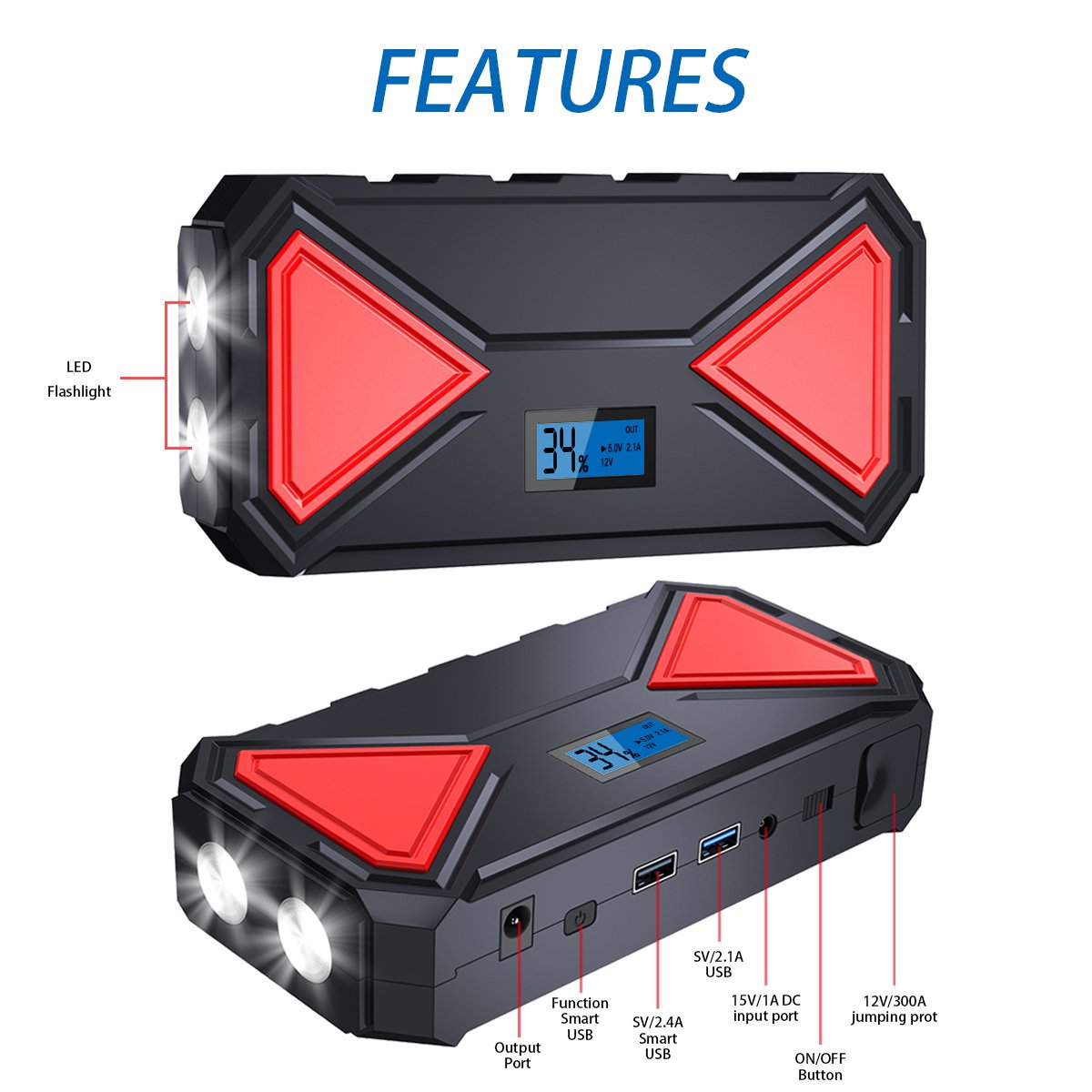 12v Multi-Function Car Emergency Start Power Emergency jump Satrter Power Bank Baterias Auto Buster Car power booster