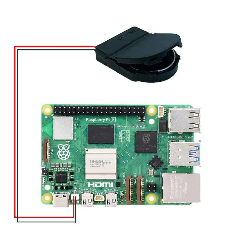 Raspberry Pi 5 RTC Module Battery Box Real Time Clock Holder for RPI 5 Pi5 (CR2032 Battery is not included)