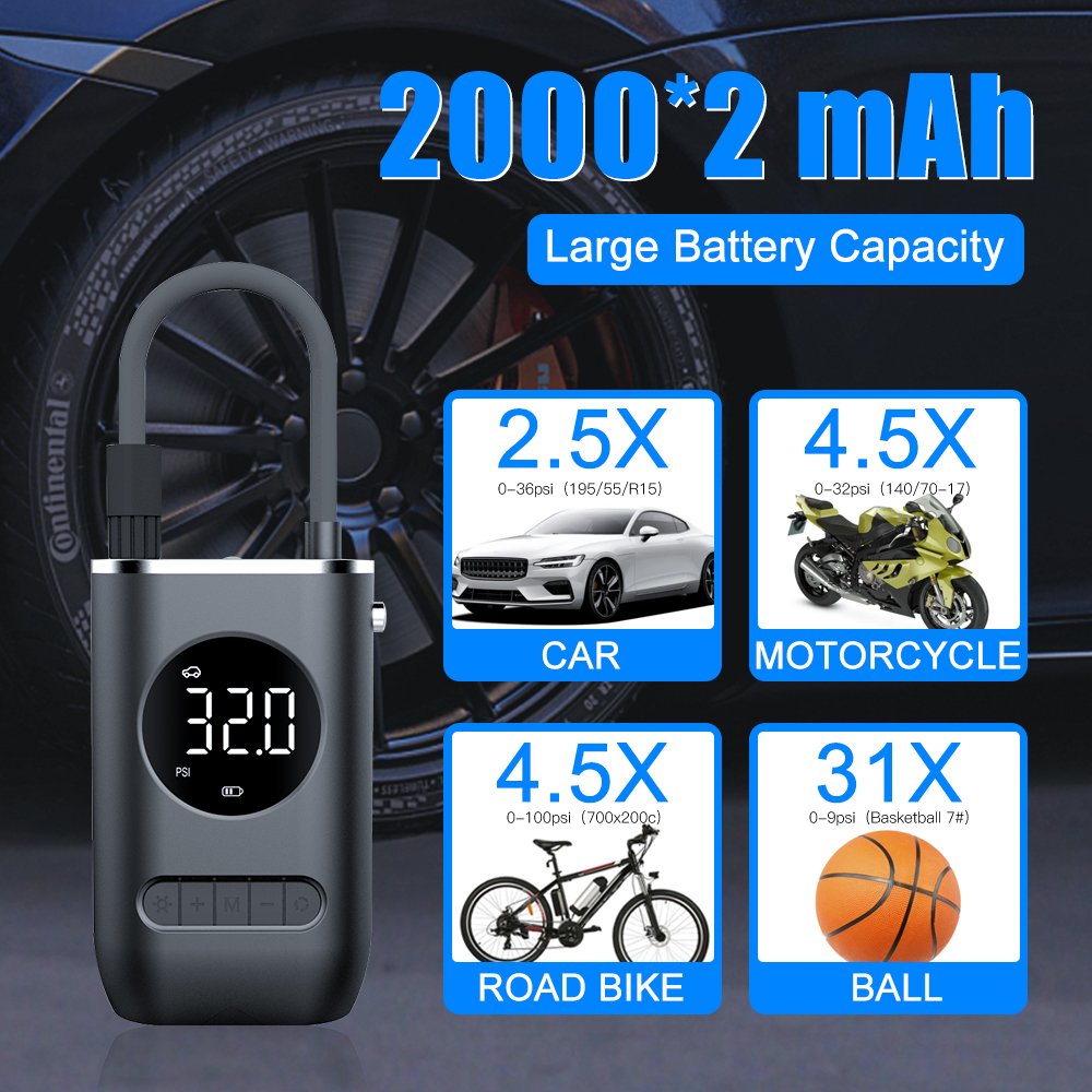 rechargeable electric air tire pump bike accessories portable for bicycle high pressure cycle mini pumps inflator