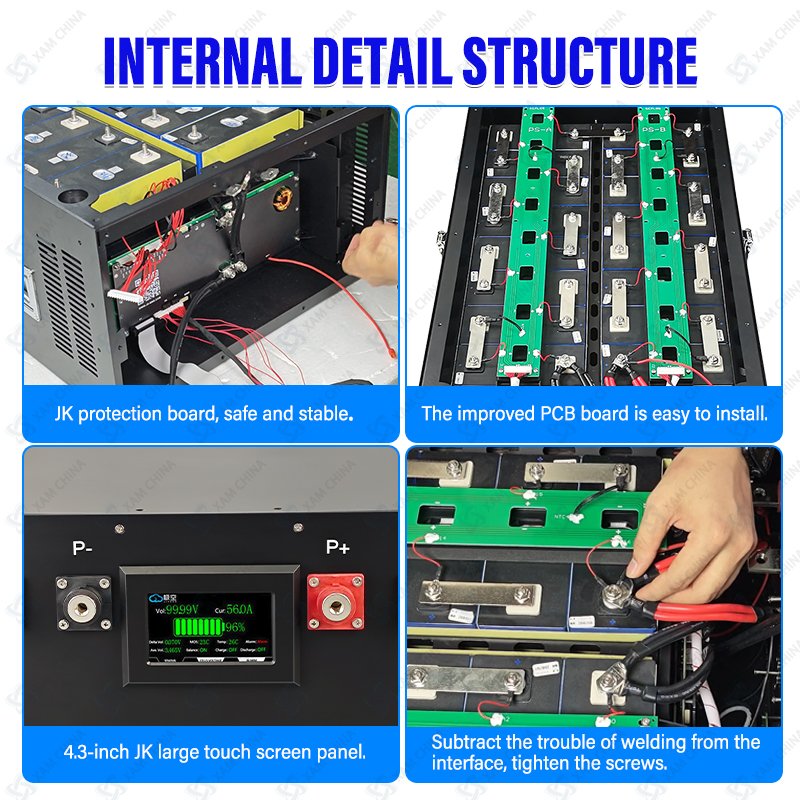 Customizable 5kw 10kw 15kw Solar System Home Storage Ups Base Station Battery LiFePo4 Server Rack Battery Metal Box/Case