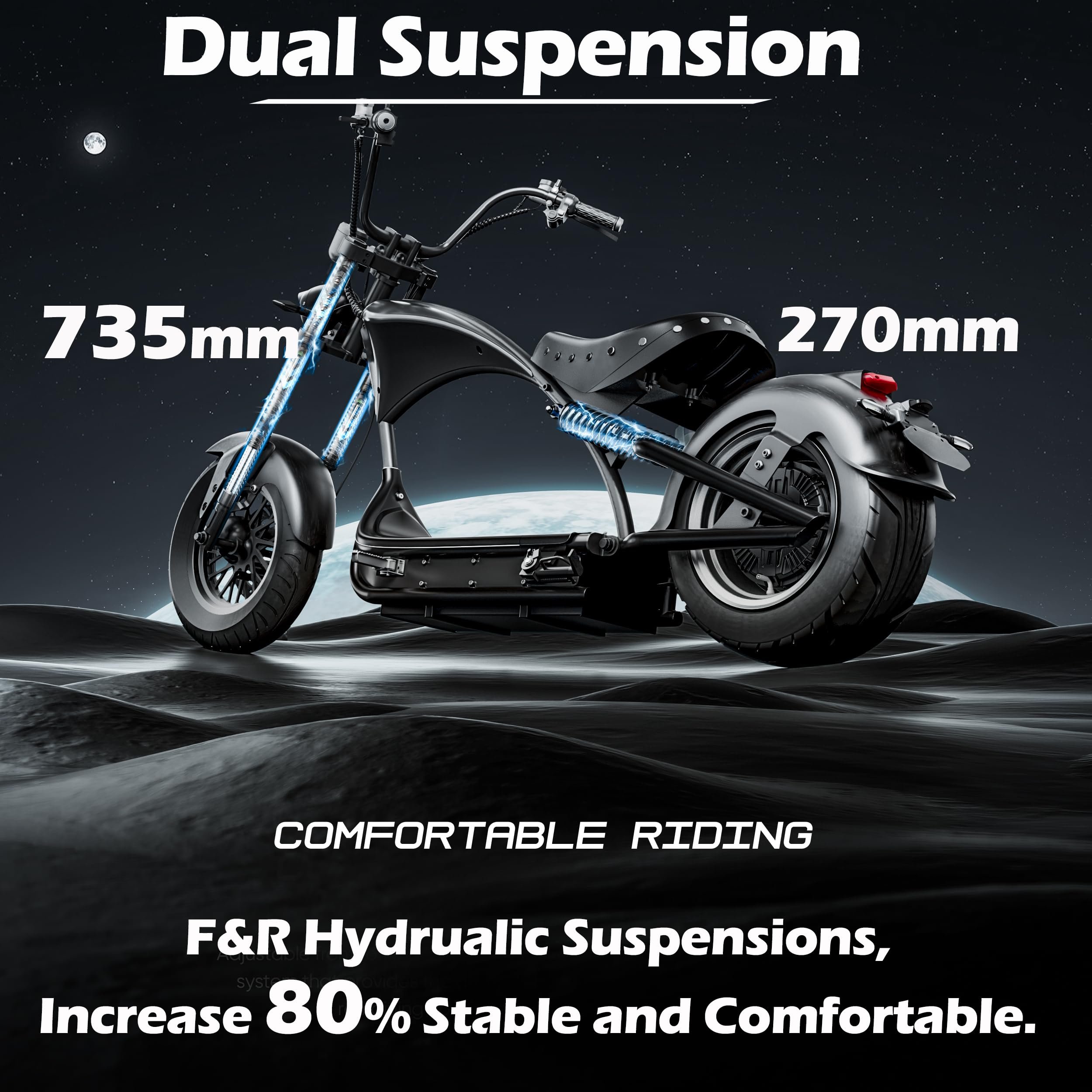 UNIEBIKE eAhora M1P Pro 4000w 49mph Dual Battery Compatible Up to 110Miles Upgrade Front Shock Electric Motorbike for Adults