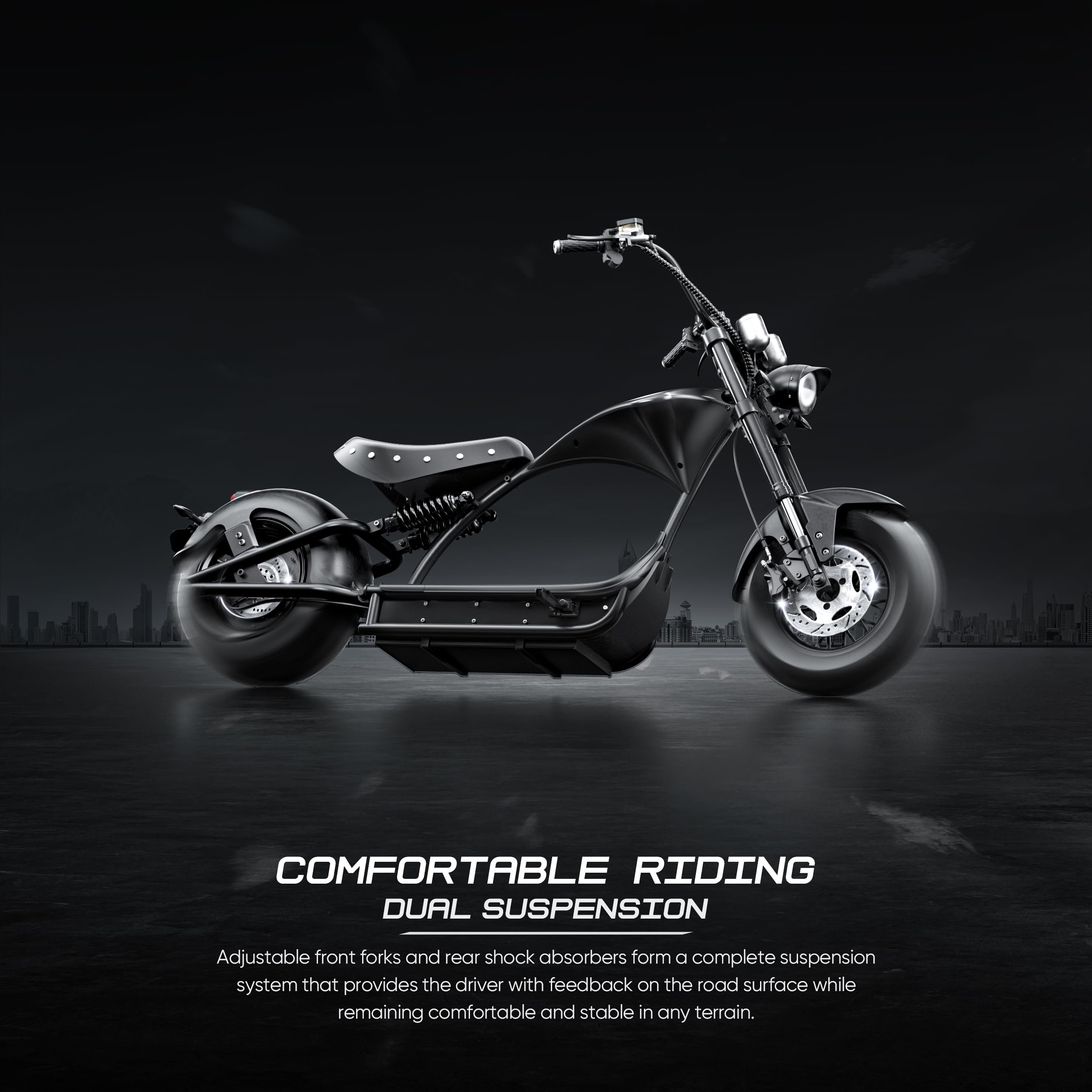 UNIEBIKE eAhora M1P Pro 4000w 49mph Dual Battery Compatible Up to 110Miles Upgrade Front Shock Electric Motorbike for Adults