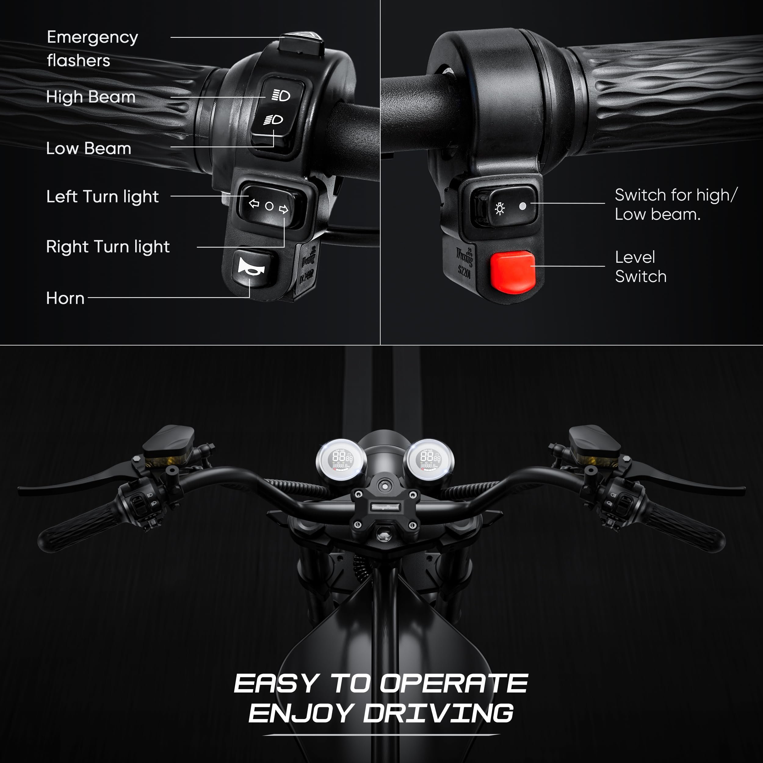 UNIEBIKE eAhora M1P Pro 4000w 49mph Dual Battery Compatible Up to 110Miles Upgrade Front Shock Electric Motorbike for Adults