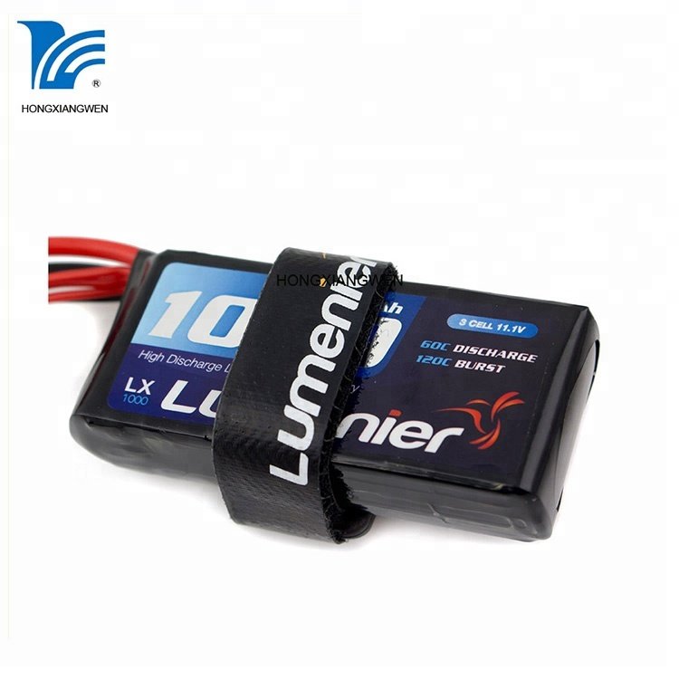 Anti slip black hook loop lipo battery strap with buckle