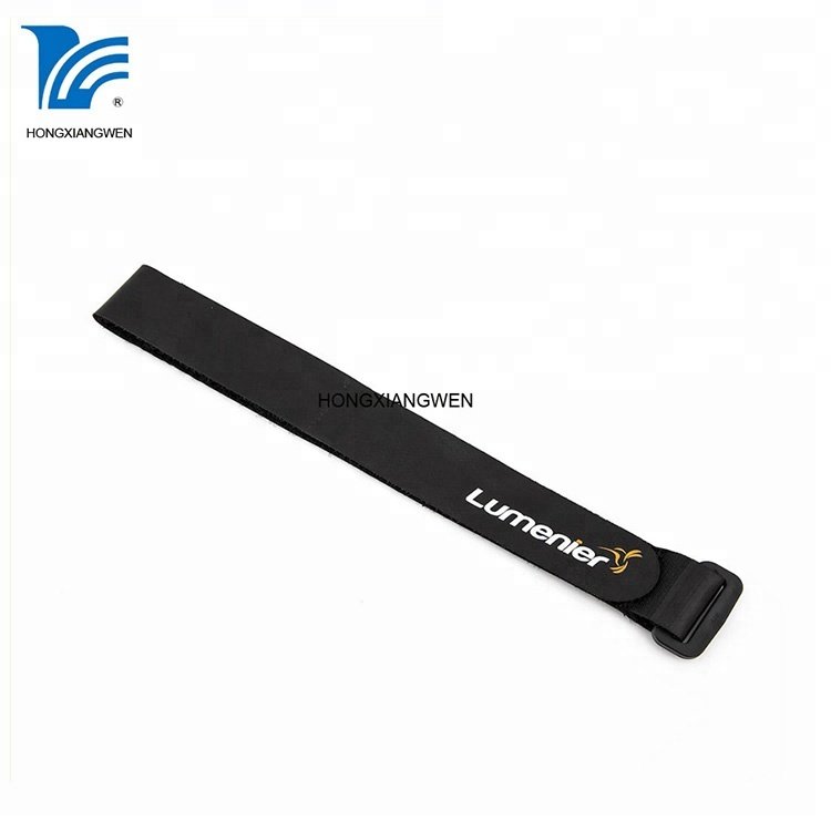 Anti slip black hook loop lipo battery strap with buckle