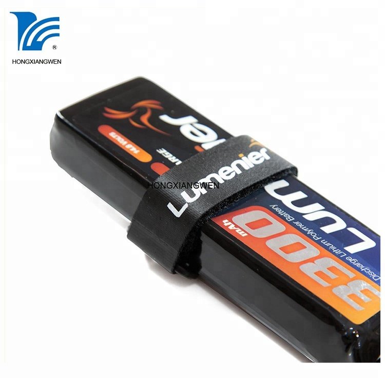 Anti slip black hook loop lipo battery strap with buckle