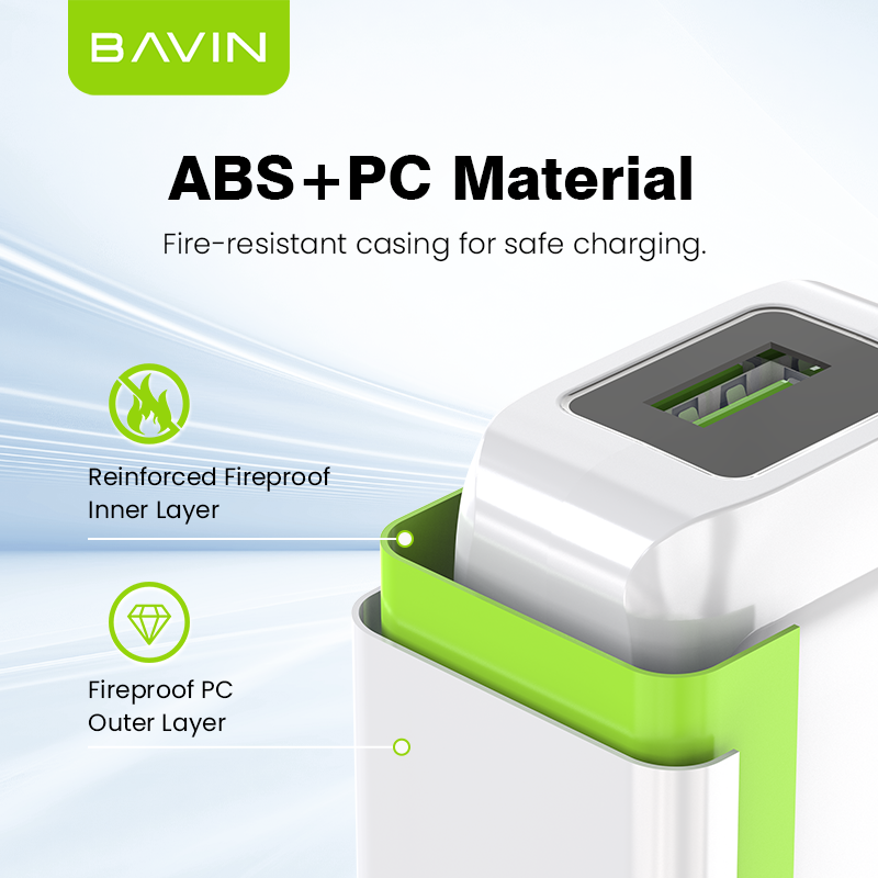 BAVIN custom wholesale PC388Y QC3.0 FCP AFC 3.1A EU usb wall mobile phone fast charging charger