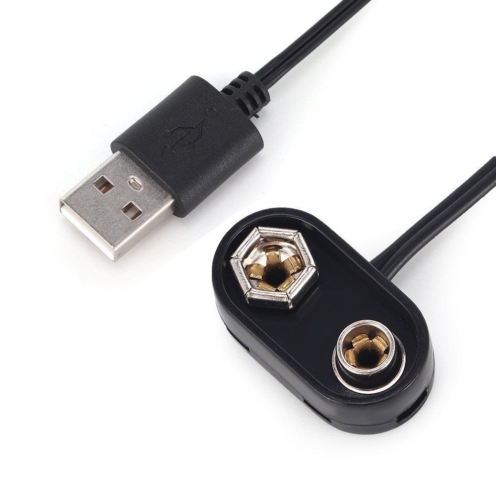 USB Plug 9V Battery Connector Plastic Hard Shell ABS Material Battery Accessories