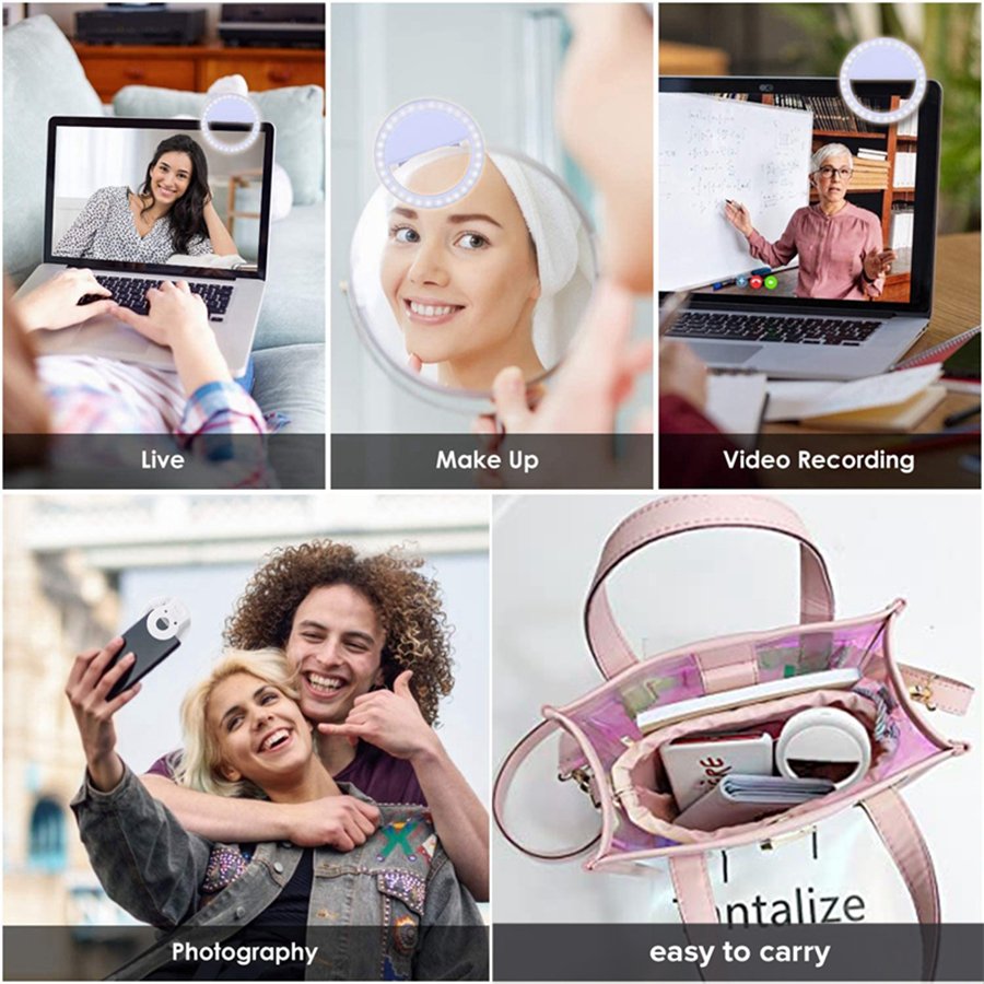 2023 camera mobile phone X accessories fill-in light led selfie ring light mini led circle ring light