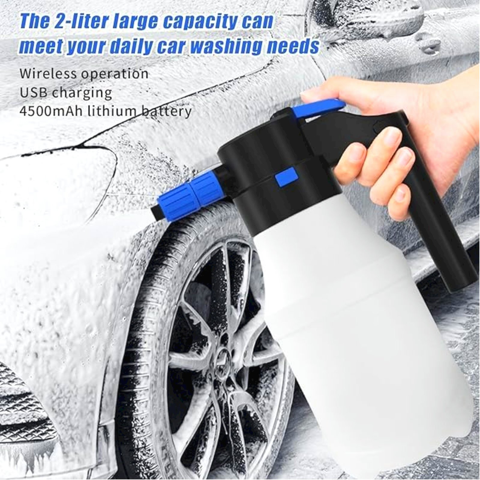 1.5L Electric Car cleaning Foam Sprayer Battery Powered Foam Sprayer for Car Wash with USB Rechargeable with color box