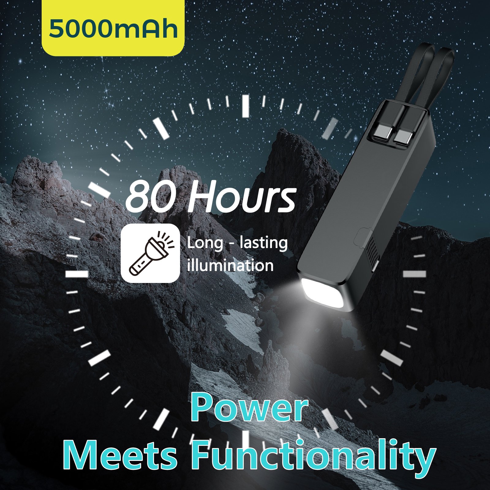 2024 New Arrived Power Bank with Plug Quick Charge Portable Charger 5000mAh Mini Power Bank Pocket Power Bank for Gift Sets