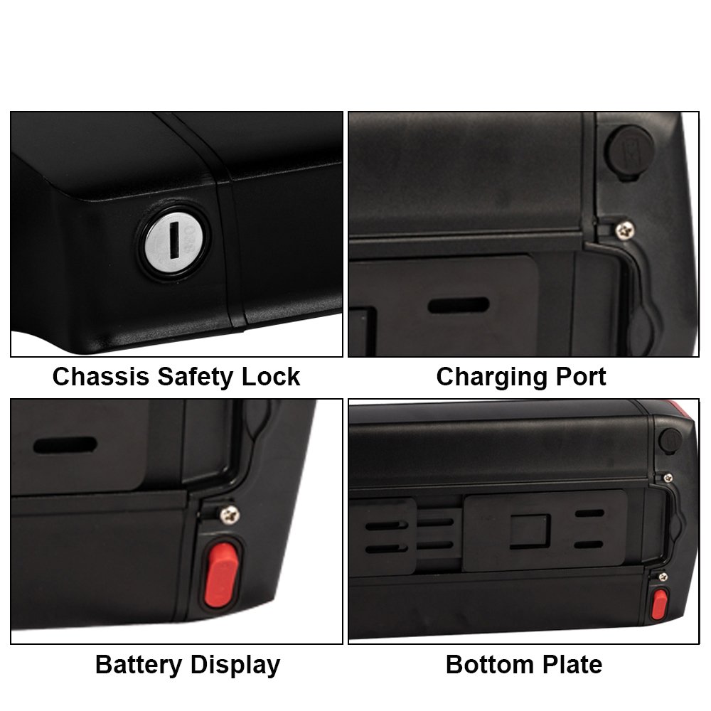 ChamRider Rear Rack RB-3 Ebike Battery Case,Electric Bike Battery Box,Double Layer,Luggage Rack,Reention, 10S5P,13S4P ,48V,36V