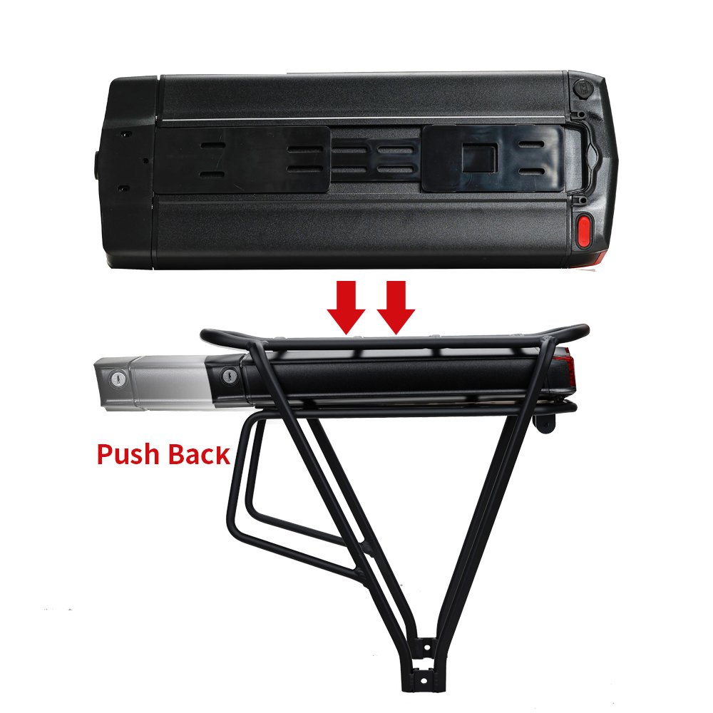 ChamRider Rear Rack RB-3 Ebike Battery Case,Electric Bike Battery Box,Double Layer,Luggage Rack,Reention, 10S5P,13S4P ,48V,36V
