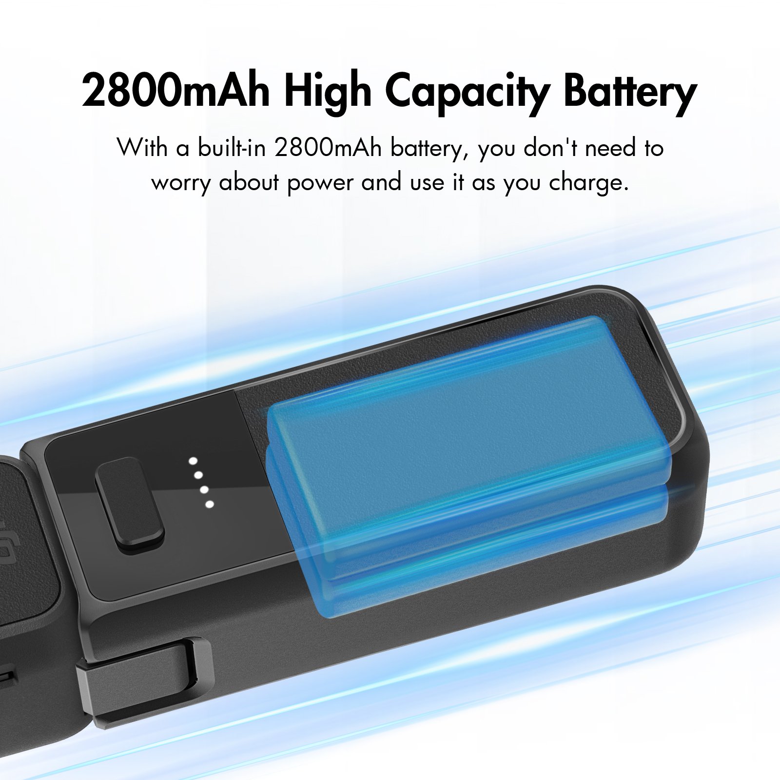 Compatible with DJI Osmo Pocket 3 Battery Handle, 2800mAh Portable Power Handle Ideal for DJI Osmo Pocket 3 Camera Accessories