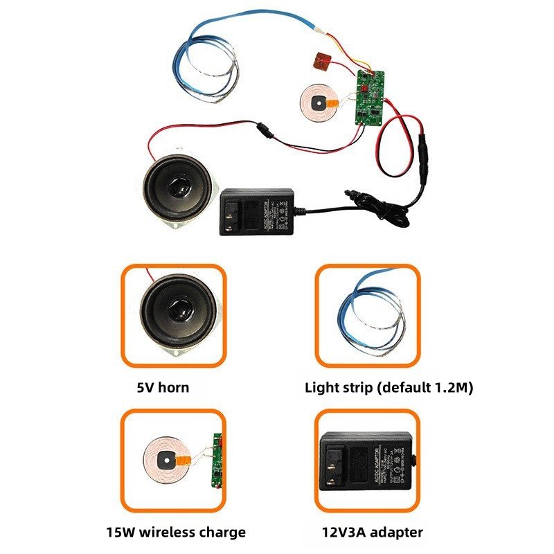 Smart bedside table BT audio touch light with usb output mobile phone wireless charging multi-in-one motherboard module