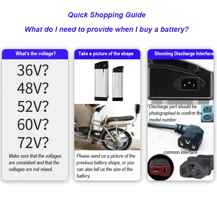 Hot Selling Silver Fish E-Type Electric Bicycle Battery 1000W 36V 48V 8Ah 10Ah 12.8Ah for Golf Carts Ebike Battery