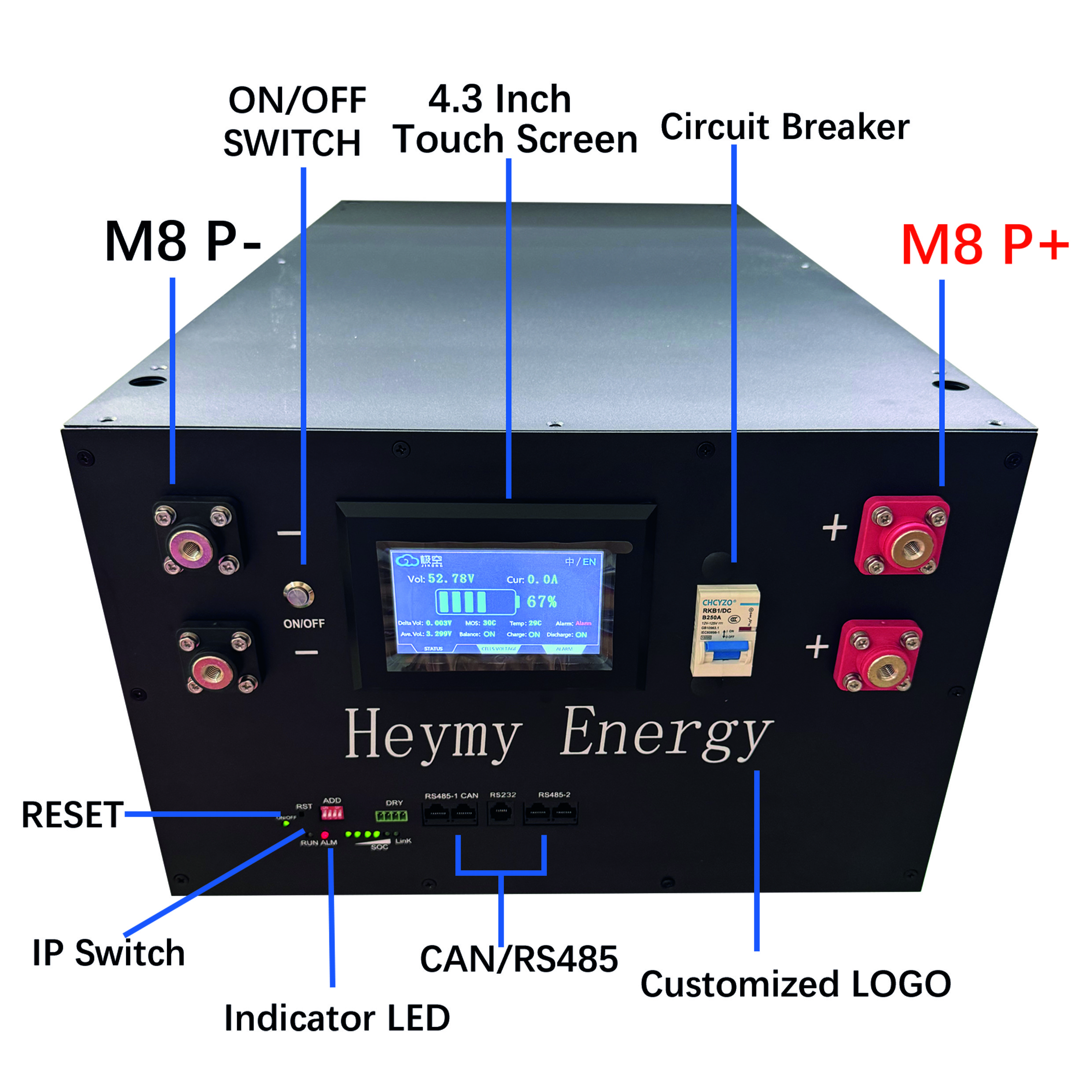 EU Stock 15KW battery box DIY 280Ah case Kit With JK BMS off grid home energy storage lithium lifepo4 battery 48V 280AH box case