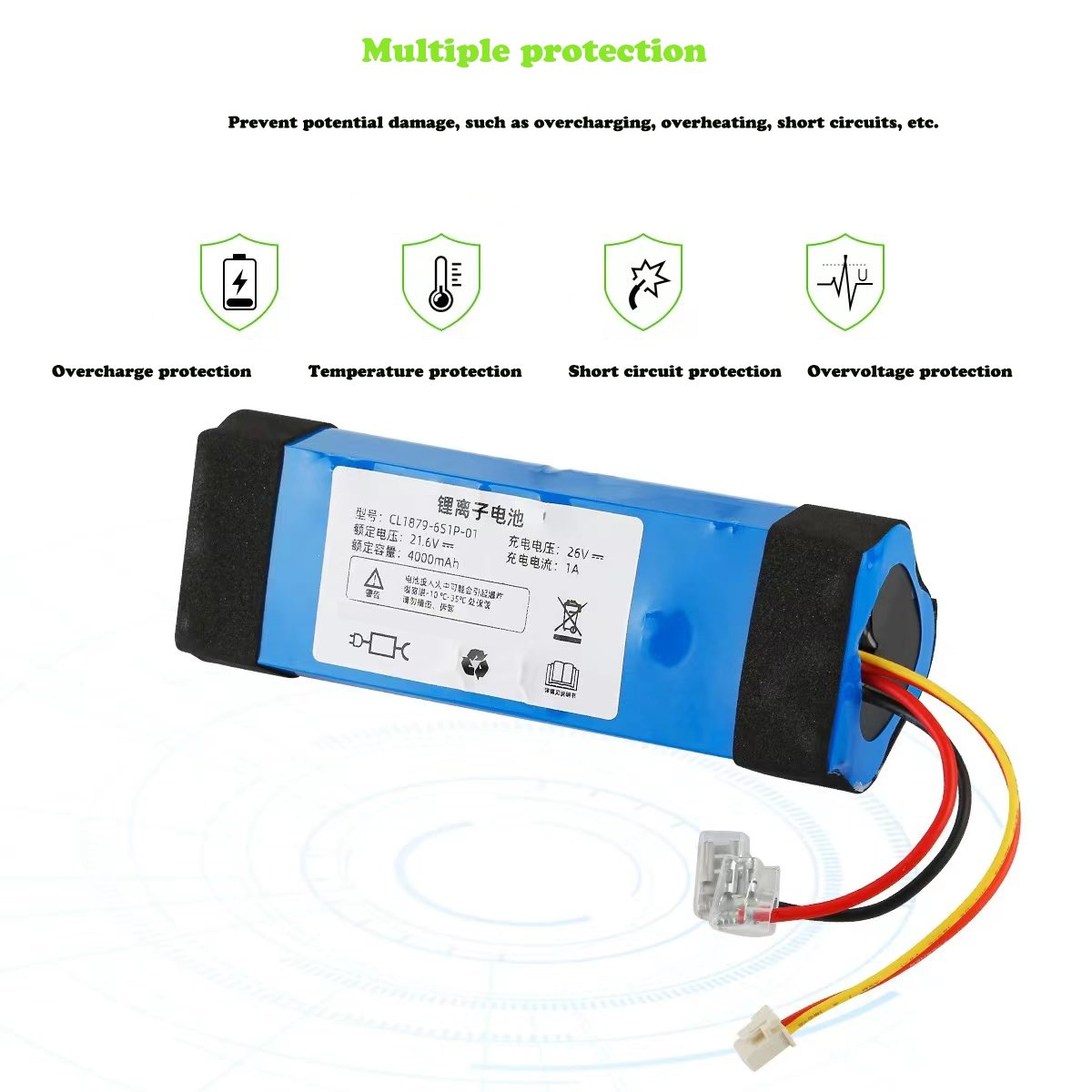 For Tineco Fu Wan washing machine battery large capacity lithium battery FW25M-01 accessories