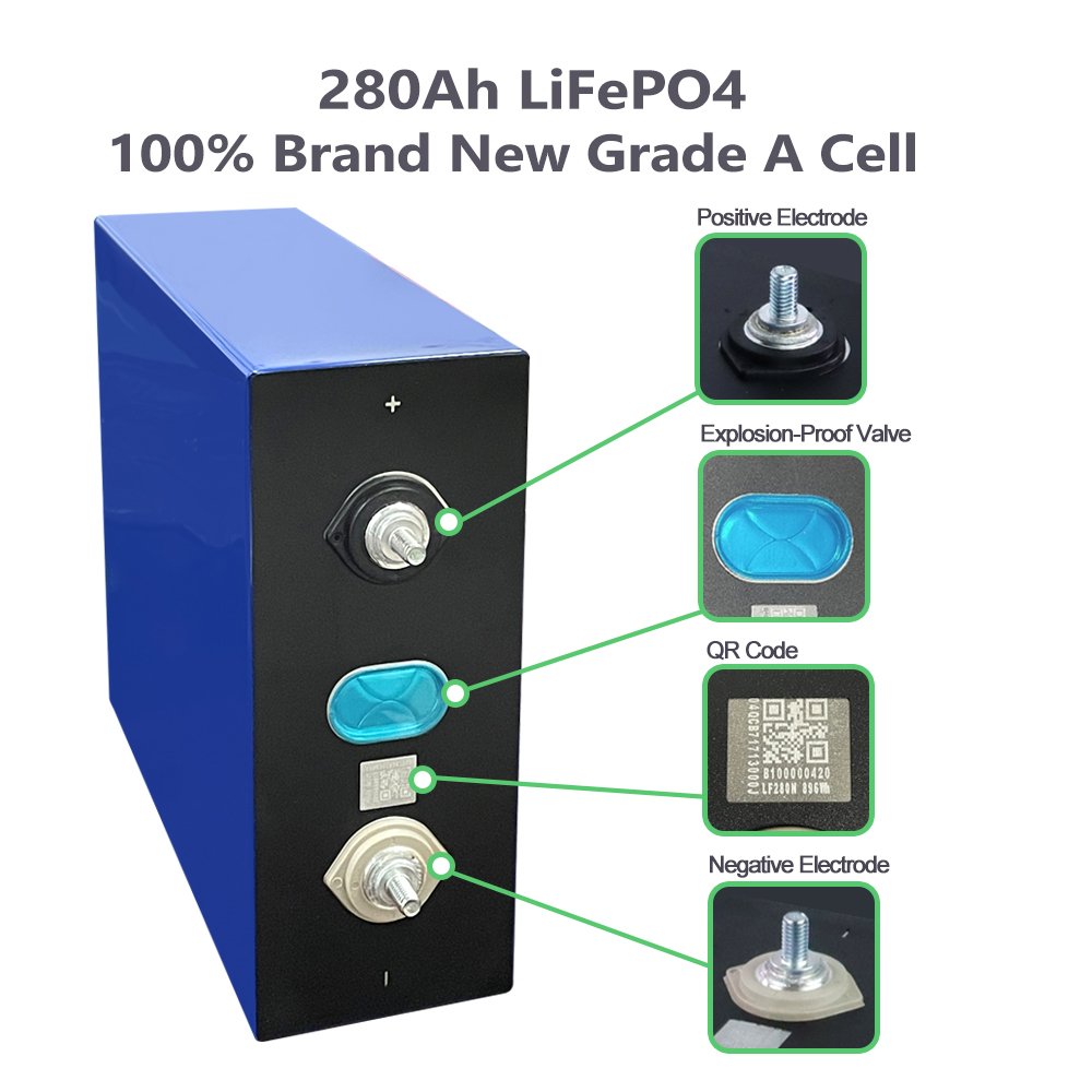 4pcs Grade A+ 280Ah 300Ah 310Ah 320Ah Lifepo4 Battery Cell