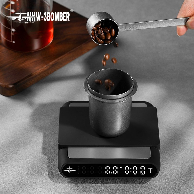 MHW-3BOMBER Smart Drip Espresso Coffee Scale with Auto Timer USB Charging Kitchen Electronic Scale Cafe Home Barista Accessories