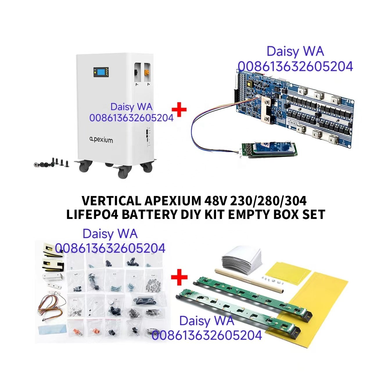 Apexium Standing 280 16pcs 280Ah 48V Empty Case DIY Kits 230Aah 300Ah 320Ah Lifepo4 vertical Solar Energy Storage battery Case