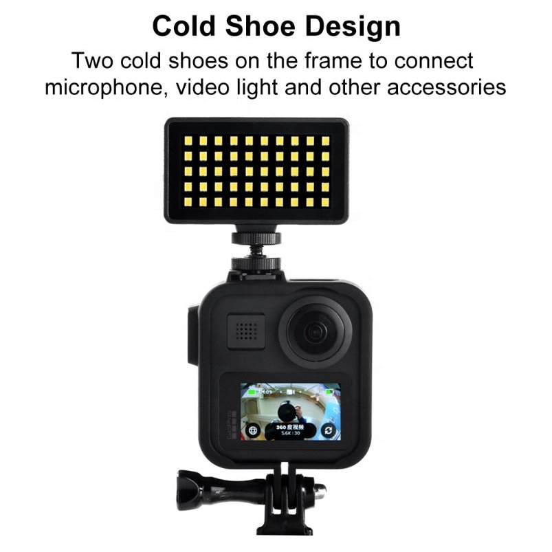 Takenoken Camera Digital GoPro Max Black Frame Action Camera Accessories Protective Housing Case Mount Shell with Dual Hot Shoe