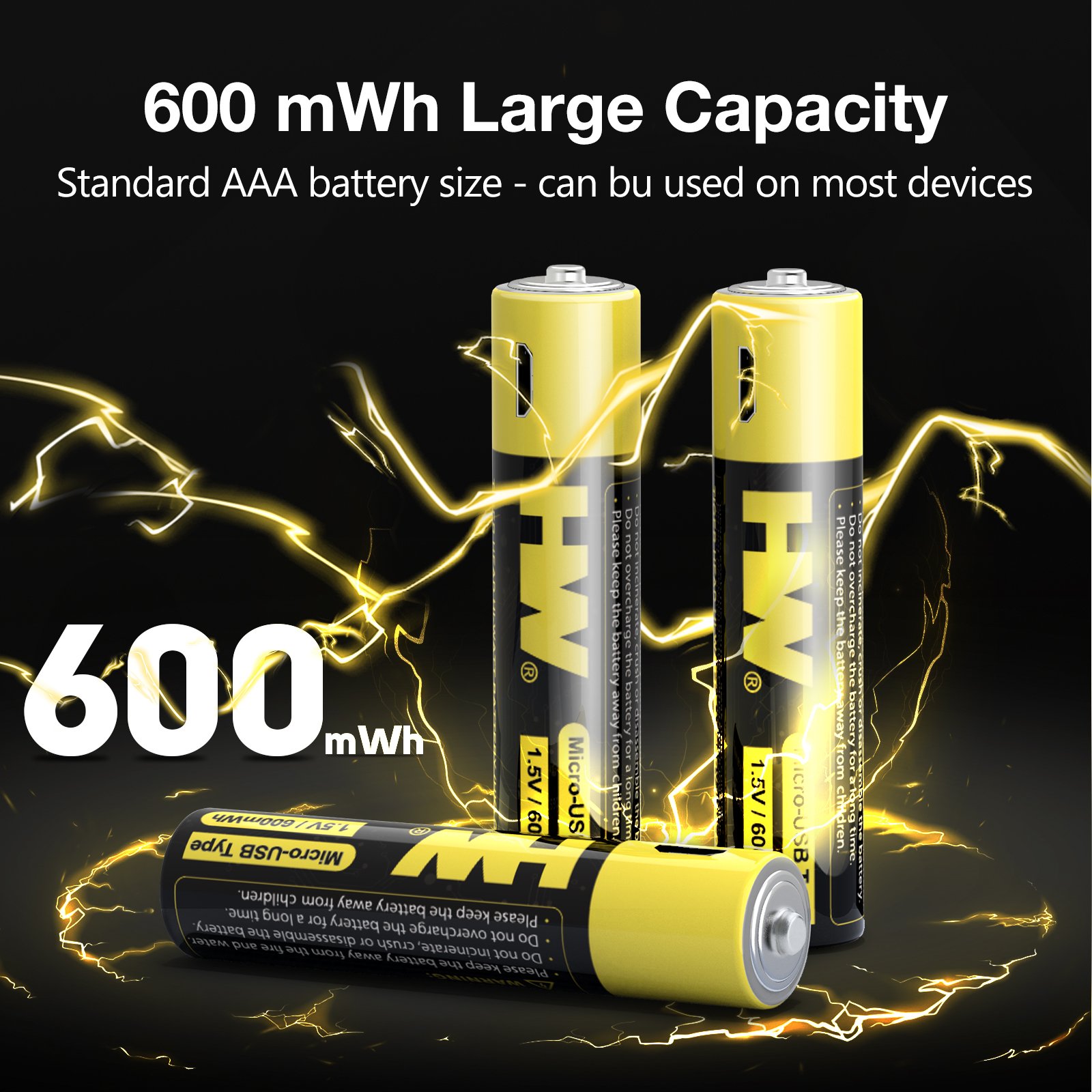 Tiger Head Battery USB battery rechargeable 600mWh AAA Rechargeable li-ion battery