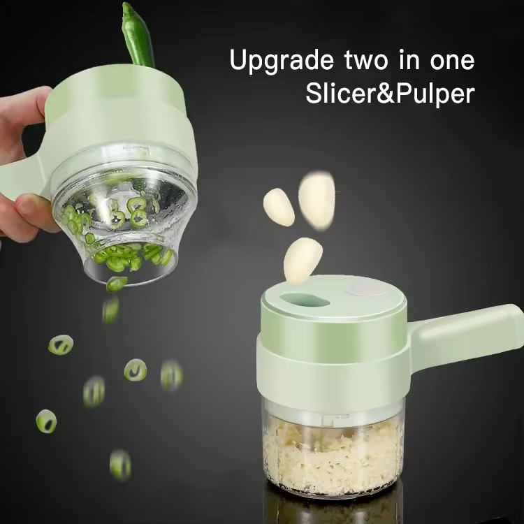 Kitchen Accessories Portable 4 in 1 Vegetable Cutter set Electric slicer gadgets Garlic blender Multifunction Vegetable Cutter